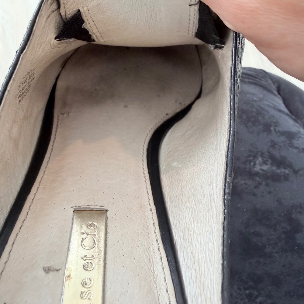 Louise et Cie Freyda Black Pebbled Leather Pointed Toe Mules Slides 9.5M 39.5 - Picture 7 of 16